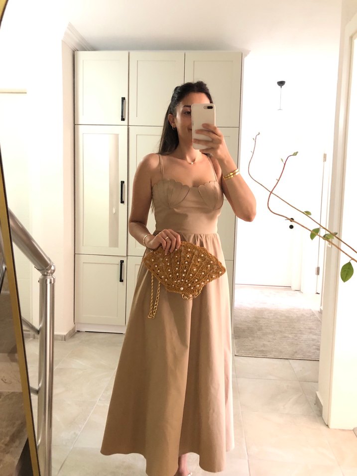 İncili saten astarlı midye çanta - Görsel 3