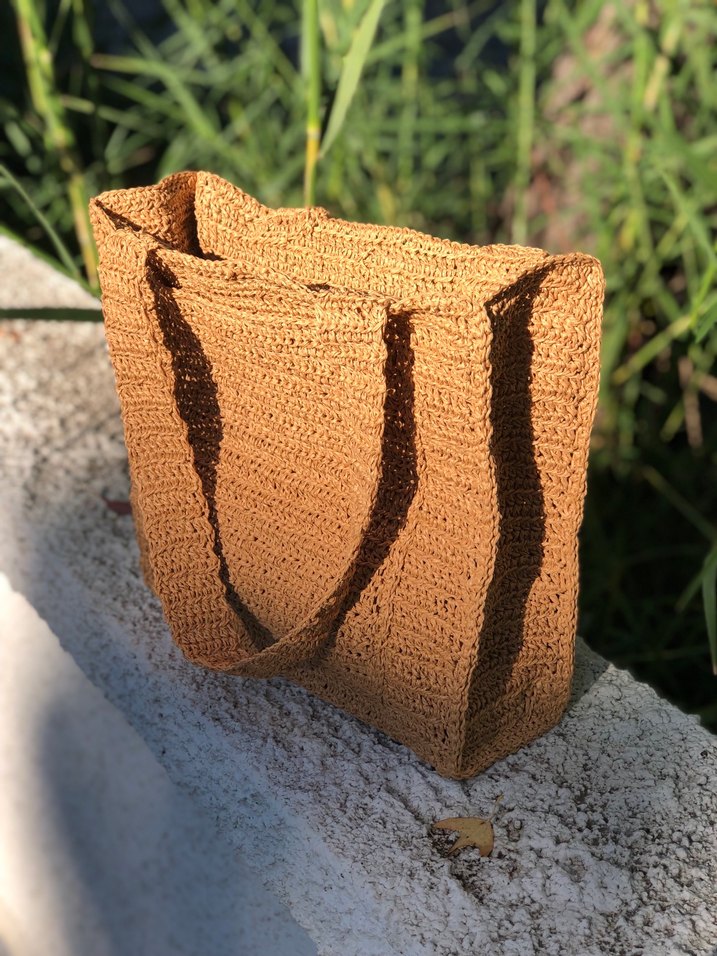 Bohem Tarz Örgü Kahverengi Kadın Çanta - Görsel 4