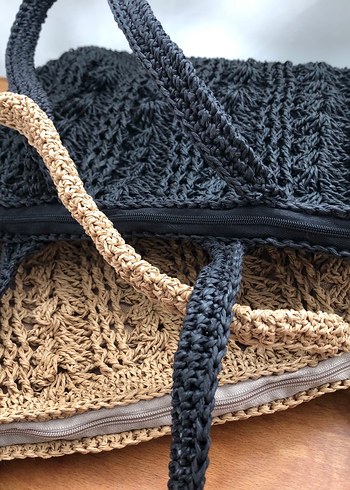 Dantel Detaylı Bej Örgü Kadın Çanta - Görsel 7