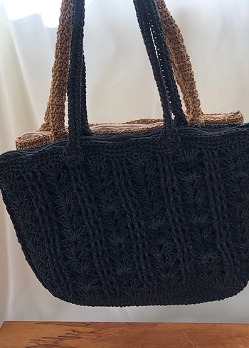 Dantel Detaylı Bej Örgü Kadın Çanta - Görsel 3