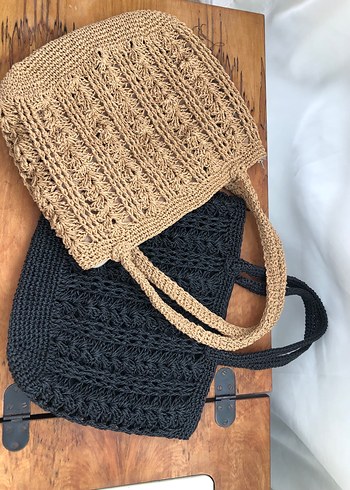 Dantel Detaylı Bej Örgü Kadın Çanta - Görsel 5