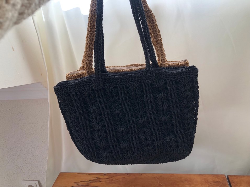 Dantel Detaylı Bej Örgü Kadın Çanta - Görsel 3