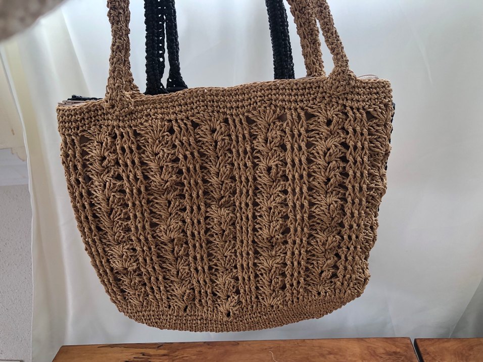 Dantel Detaylı Bej Örgü Kadın Çanta - Görsel 4