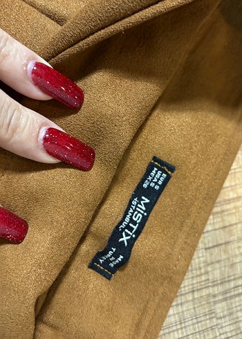 Taba Süet Pileli Mini Etek - Görsel 3