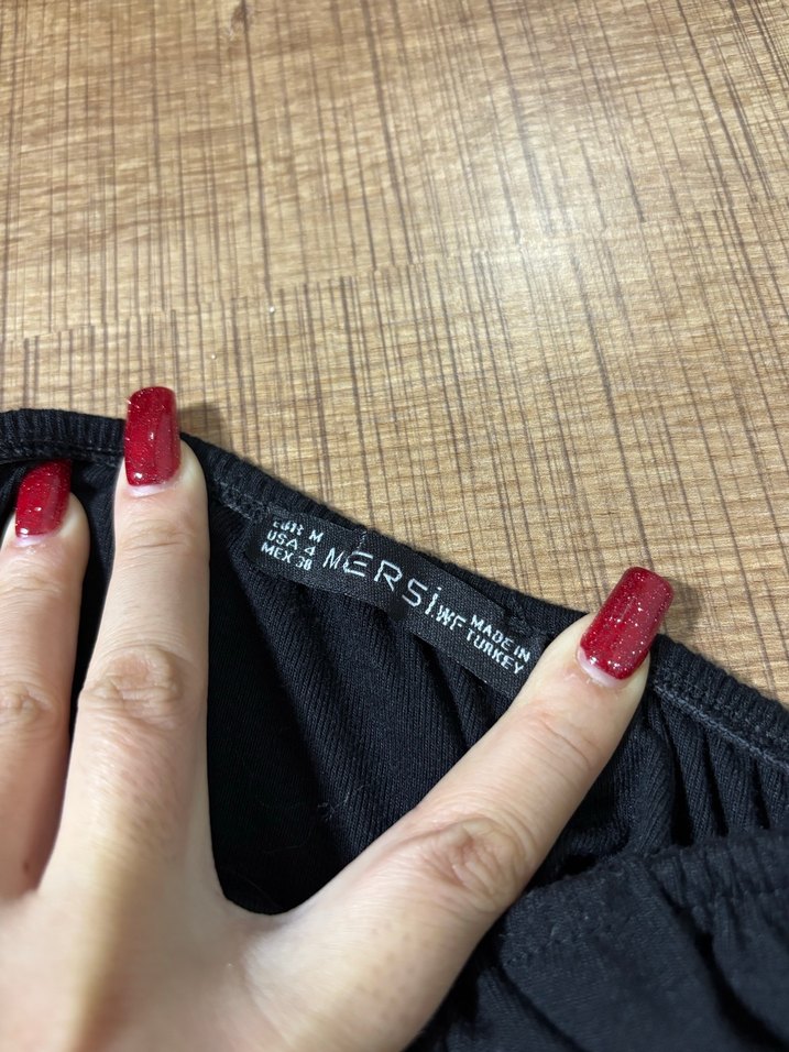 Siyah Salaş straplez bluz - Görsel 3