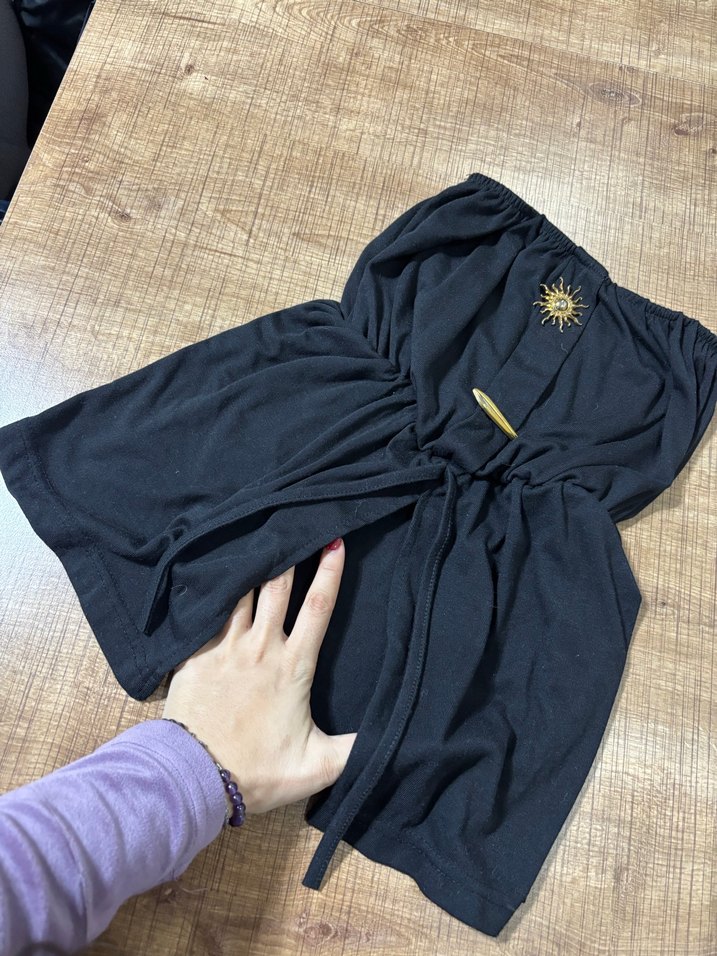 Siyah Salaş straplez bluz - Görsel 2