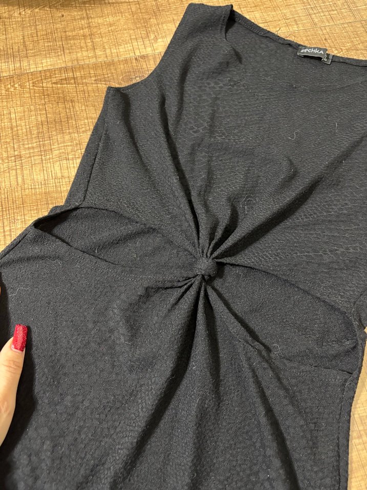 Siyah Kadın Kolsuz Mini Elbise - Görsel 2