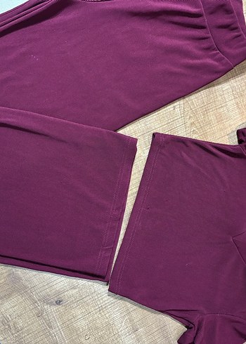 Bordo V Yakalı  alt üst takım - Görsel 3