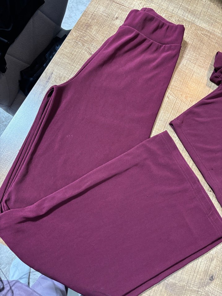 Bordo V Yakalı  alt üst takım - Görsel 2