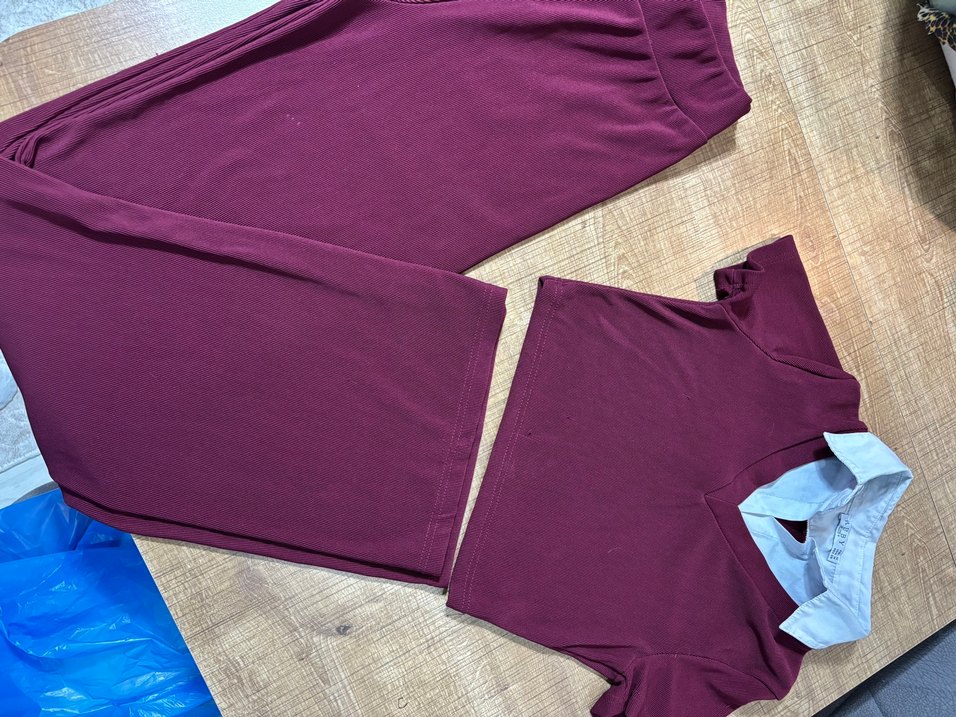 Bordo V Yakalı  alt üst takım - Görsel 3