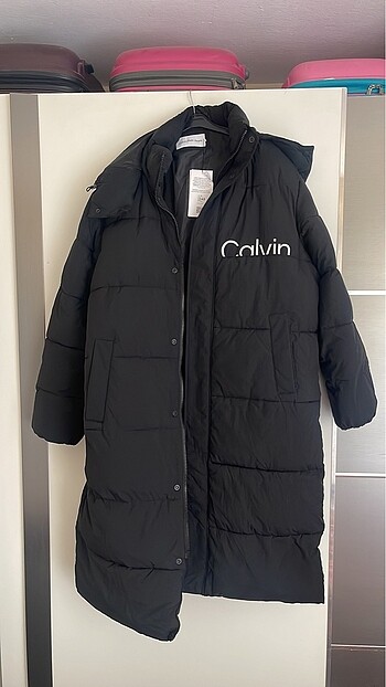 l Beden siyah Renk ORİJİNAL CALVIN KLEIN ŞİŞME UZUN MONT