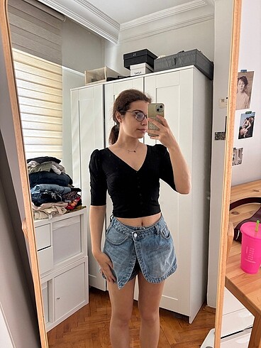 Stradivarius düğmeli bluz