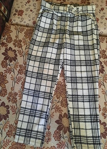 Diğer Ekose kalın Pantalon kemerli 