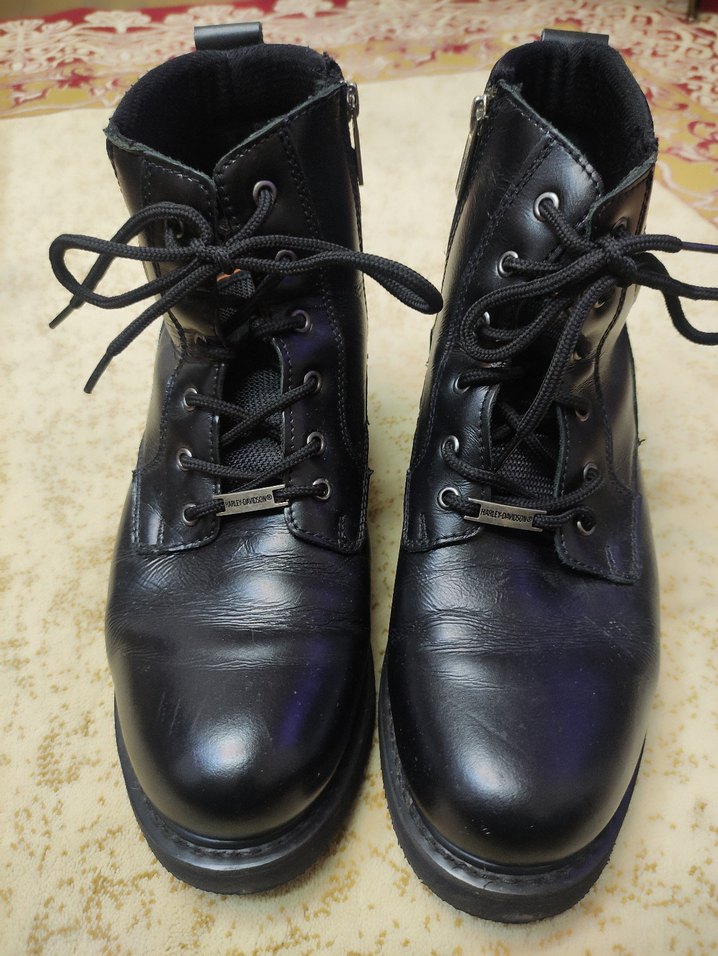  orjinal HARLEY DAVİDSON  Siyah Deri erkek  Bot - Görsel 2