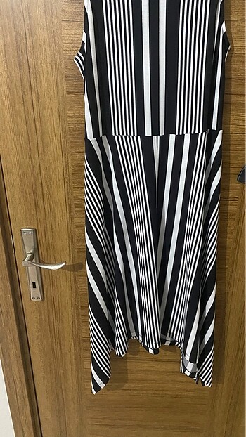 xl Beden Çizgili elbise