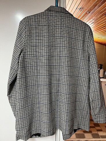 38 Beden lacivert Renk ekose desenli blazer ceket