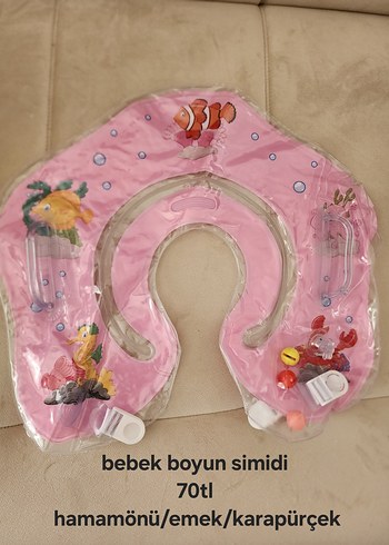 Bebek Boyun Simidi Pembe Desenli