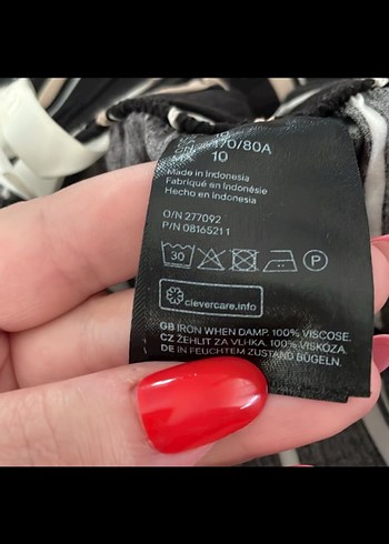H&M Hm Kumaş Kuşaklı Yüzde Yüz Pamuk Çizgili Pantolon