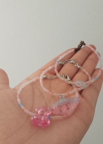  Beden Pembe Boncuklu bohem tarzı bileklik