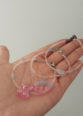  Beden pembe Renk Pembe Boncuklu bohem tarzı bileklik