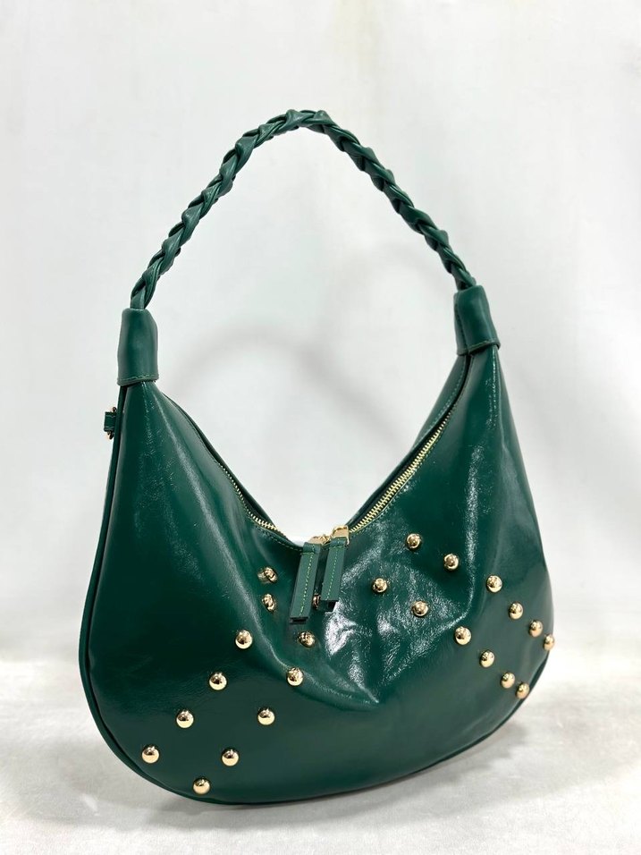 Kahverengi Deri Nakışlı Kadın Omuz Çantası - Görsel 4