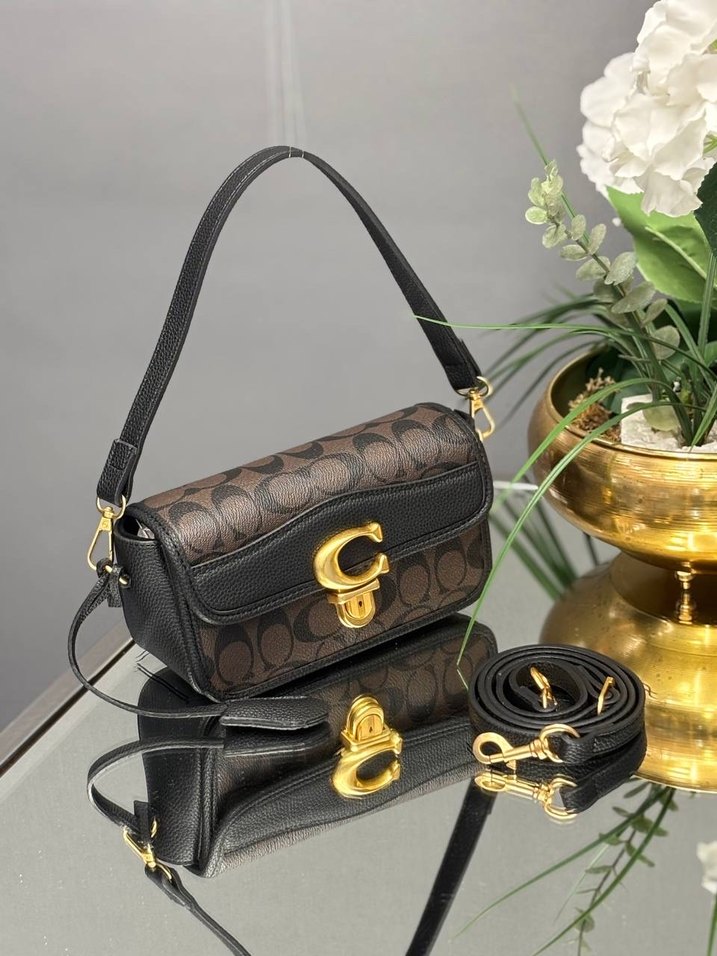 Kahverengi Desenli Deri Kadın Çanta - Görsel 5