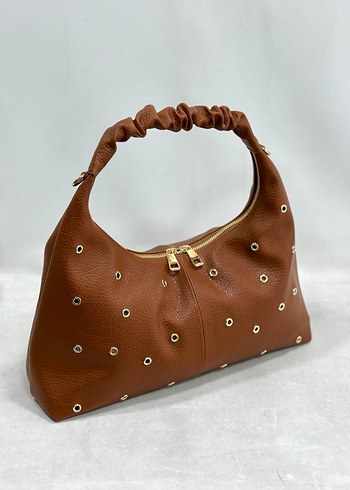 Klasik Şıklıkta İşlemeli Deri Kadın Çanta - Görsel 5