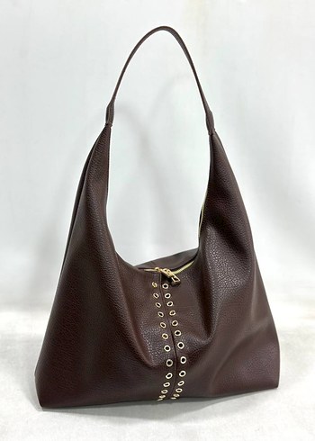 Deri İşlemeli Fermuarlı Kadın Çanta - Görsel 4