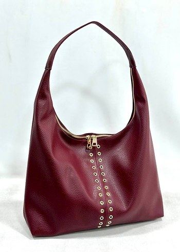 Deri İşlemeli Fermuarlı Kadın Çanta - Görsel 6