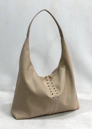 Deri İşlemeli Fermuarlı Kadın Çanta - Görsel 3