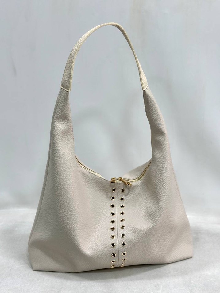 Deri İşlemeli Fermuarlı Kadın Çanta - Görsel 5