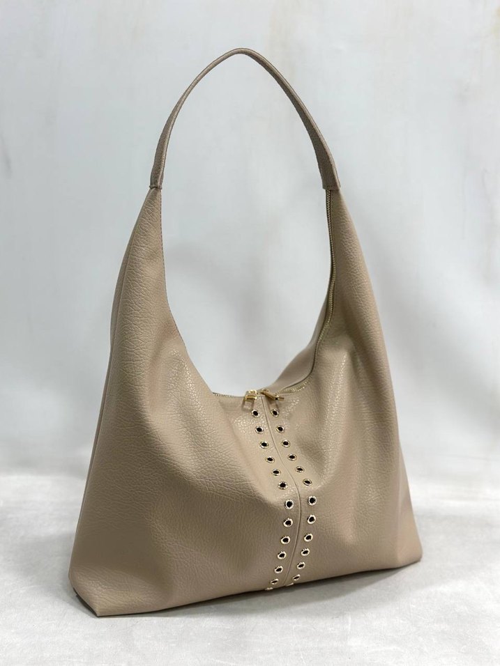 Deri İşlemeli Fermuarlı Kadın Çanta - Görsel 3