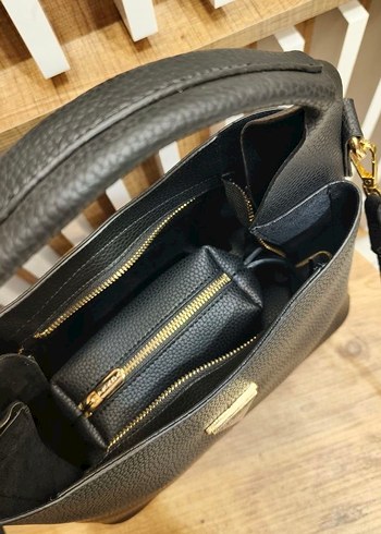 Siyah Deri Kadın Omuz Çantası - Görsel 16