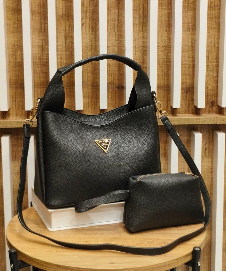 Siyah Deri Kadın Omuz Çantası - Görsel 3