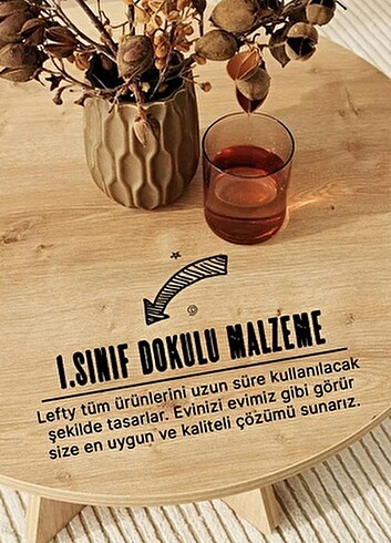 Beden kahverengi Renk lefty Mia İskandinav 3 Lü Zigon Sehpa Mantar Sehpa