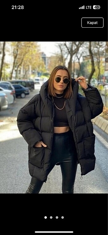 Şişme mont oversize model