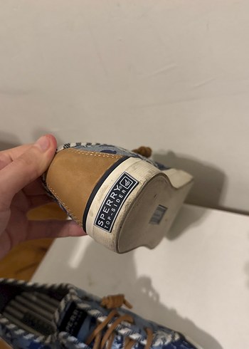 Kadın Mavi Denim Bağcıklı Wedge Spor Ayakkabı Sperry Marka Kumaş - Görsel 6