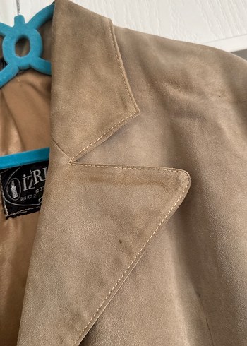 Bej Süet Midi Kadın Ofis Kabanı - Görsel 2