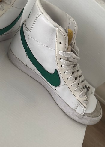 Nike Beyaz Yeşil Bilekli Kadın Spor Ayakkabı Blazer MİD 77 - Görsel 6