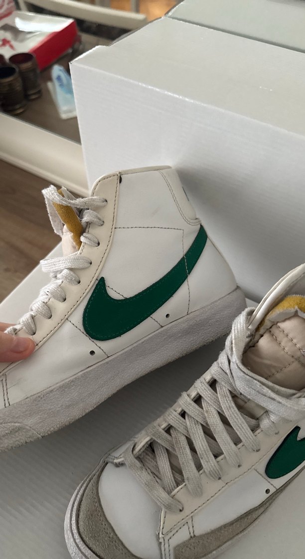Nike Beyaz Yeşil Bilekli Kadın Spor Ayakkabı Blazer MİD 77 - Görsel 5