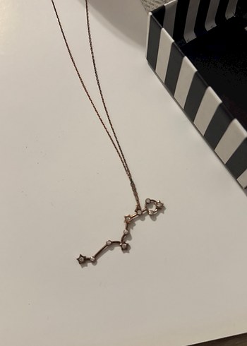 Bakır Bronz Rengi Balık Burcu Yıldız Haritalı Kolye - Görsel 3