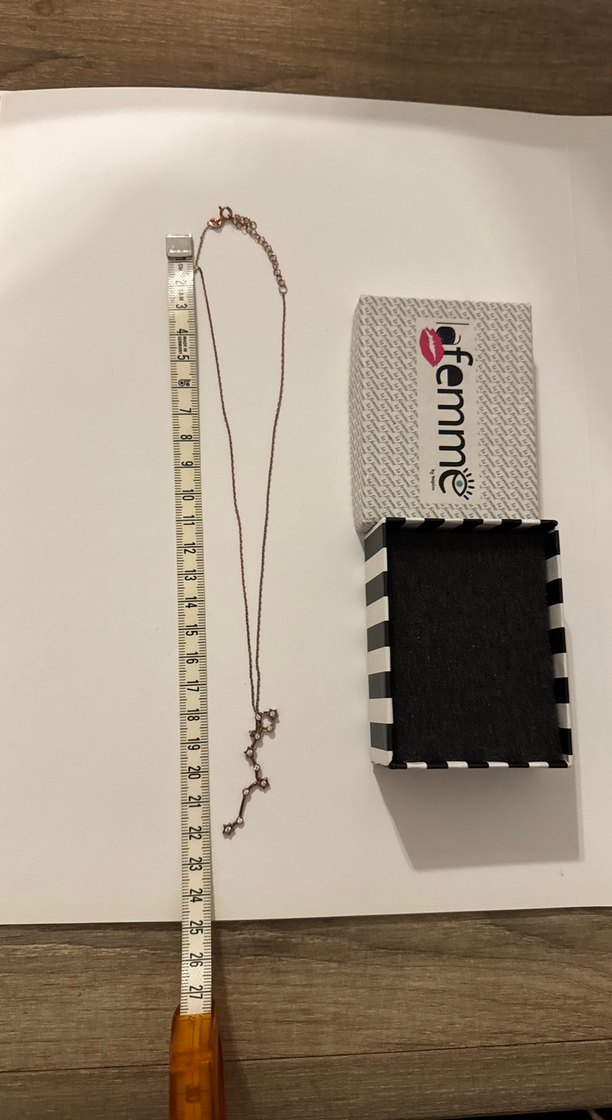 Bakır Bronz Rengi Balık Burcu Yıldız Haritalı Kolye - Görsel 2