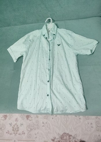 çocuk kısa kollu pamuklu gömlek - Görsel 2