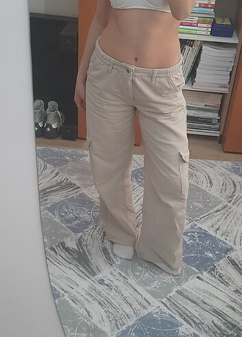 s Beden Addax Bej Rengi Krem Kargo Pantalon Jean