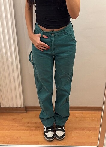 Stradivarius Koyu Yeşil Kargo Pantalon