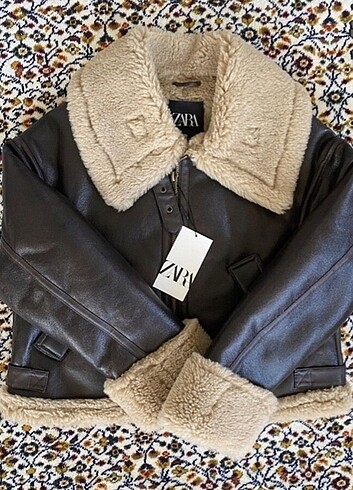 Zara kahverengi mont biker