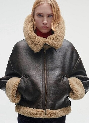 s Beden kahverengi Renk Zara Kahverengi Biker Mont