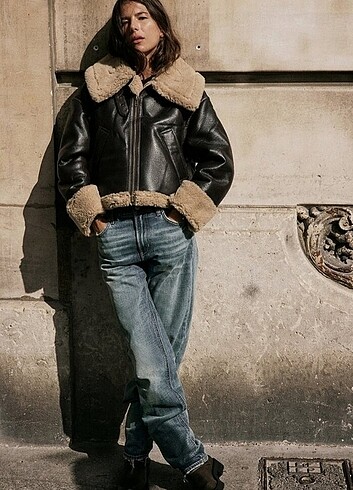 s Beden Zara Kahverengi Biker Mont