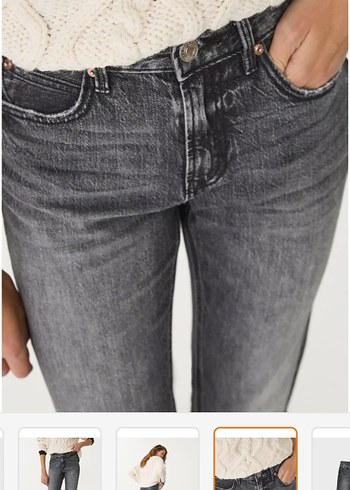 xs Beden gri Renk Gri D98 Stradivarius Kadın Straight Jean