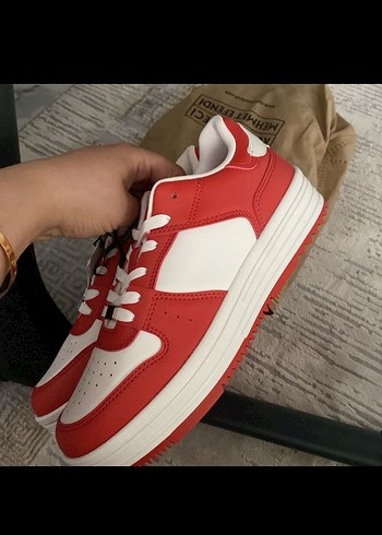 Bershka Bershka Kırmızı Beyaz Kadın Spor Ayakkabı